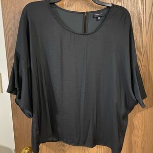 Who What Wear Black ruffle sleeve blouse